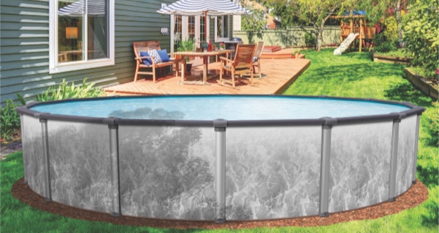 Piscine mur waves en acier